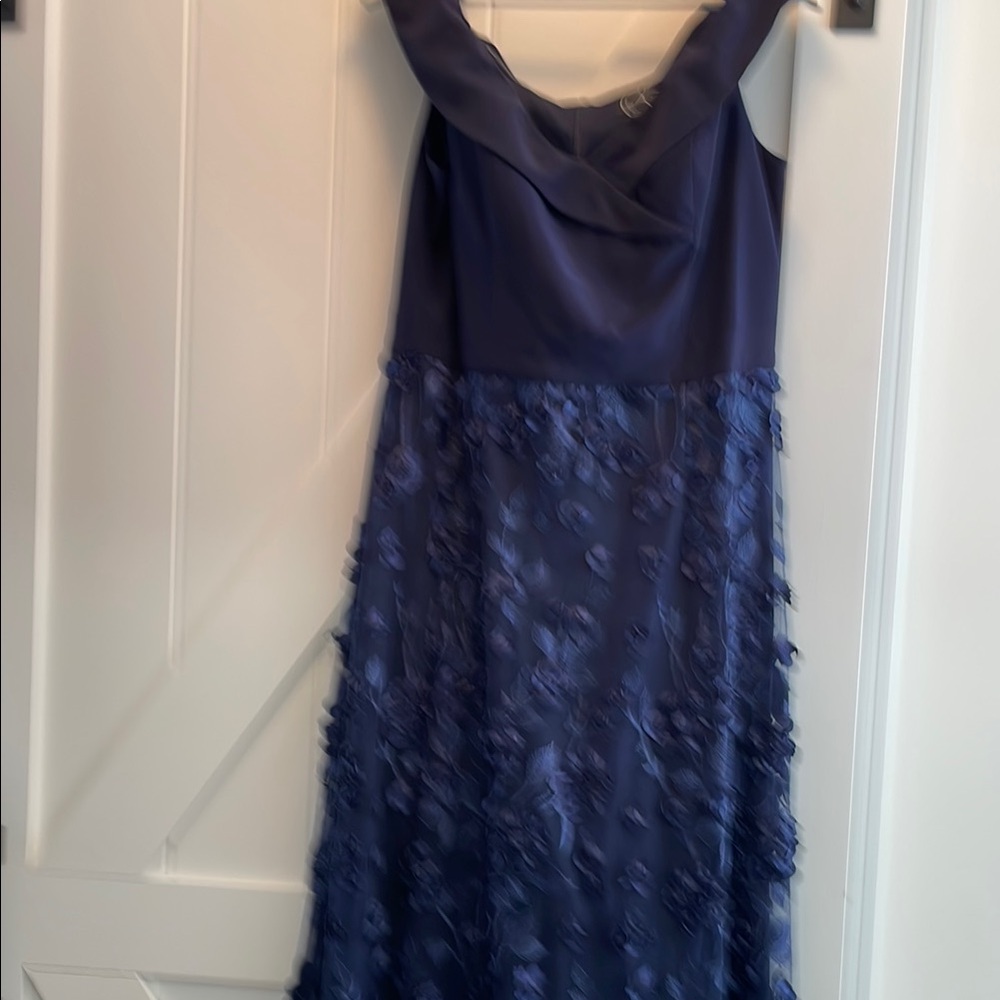 Alex Evenings Navy Floral Maxi Dress